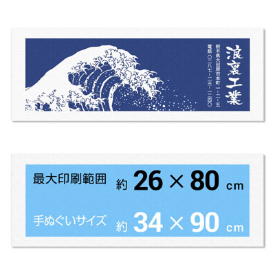 オリジナル手ぬぐい　岡　広範囲印刷